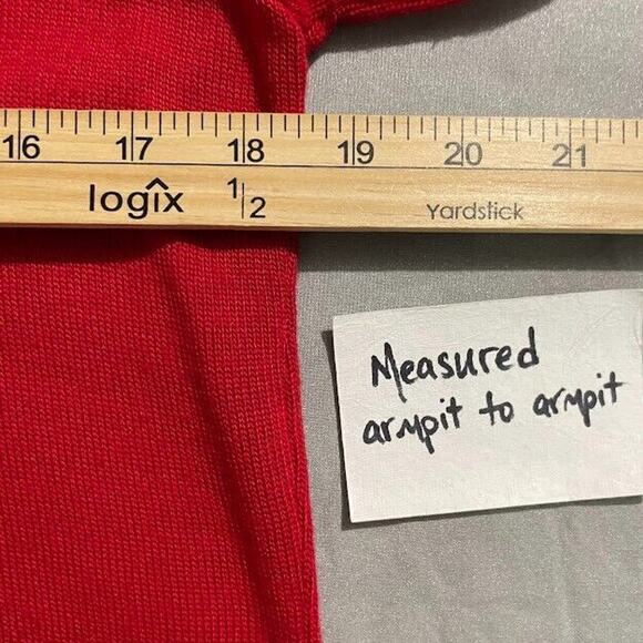 Notations Ruffled Shrug Petite Size Large Christmas Red Holiday Bolero Cardigan - Picture 9 of 10